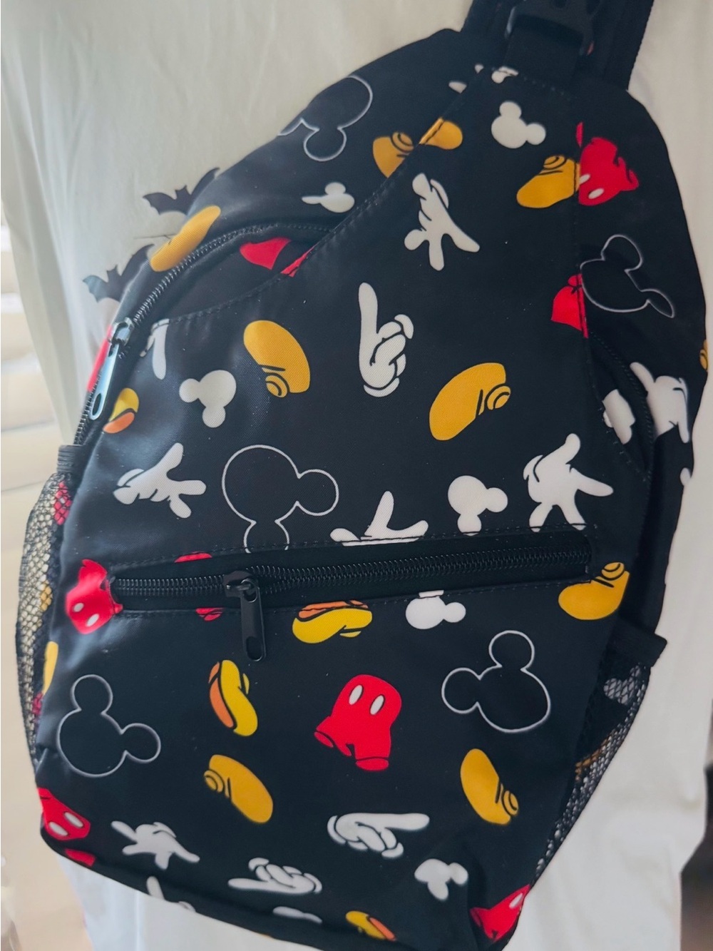 Disney Mickey Mouse sling bag with Red & Yellow Character Accents
